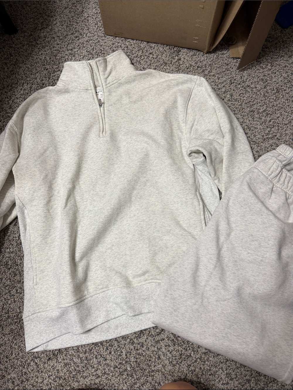 Athleta small joggers and half zip heathered grey small